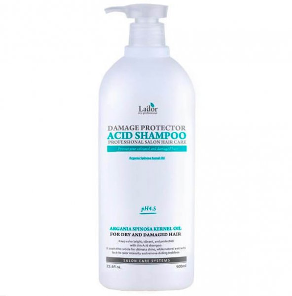 Lador DAMAGE PROTECTOR Шампунь для волос с аргановым маслом Acid Shampoo,900 мл