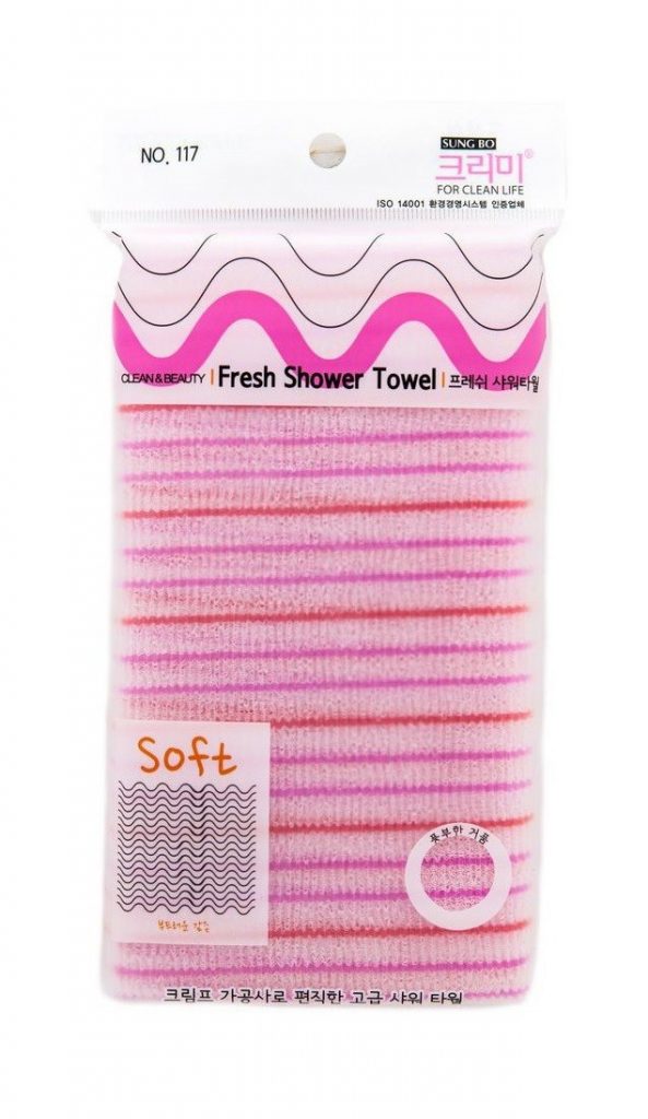 Sung Bo Cleamy, Clean&Beauty Мочалка для душа (28х100) Fresh Shower Towel,1шт