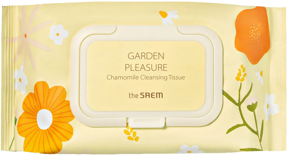 The Saem Салфетки косметические влажные GARDEN PLEASURE Chamomile Cleansing Tissue набор 100шт