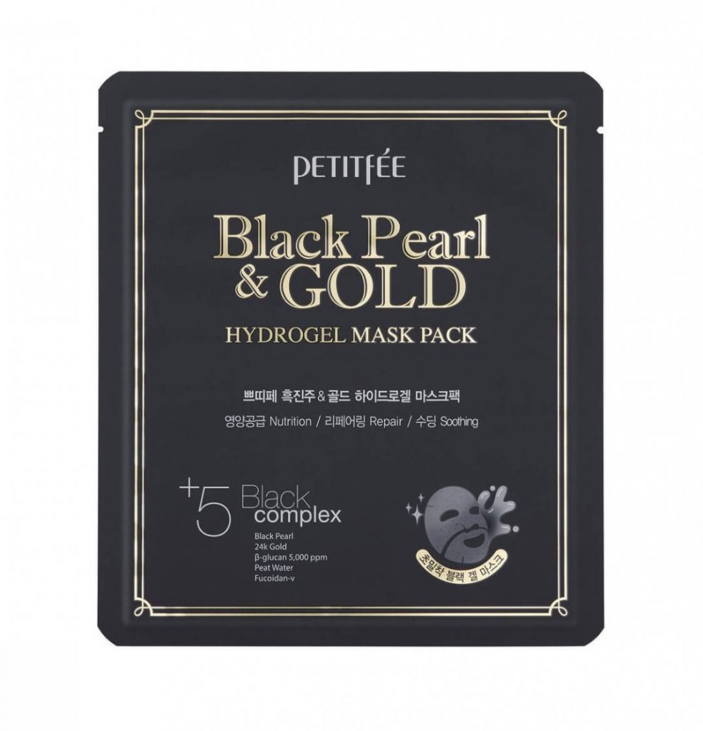 Petitfee Black Pearl & Gold Hydrogel Mask Pack Гидрогелевая маска для лица с черным жемчугом