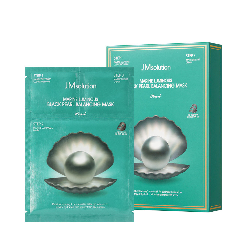 JM Solution Трёхшаговый набор для сияния кожи Marine Luminous Black Pearl Balancing Mask