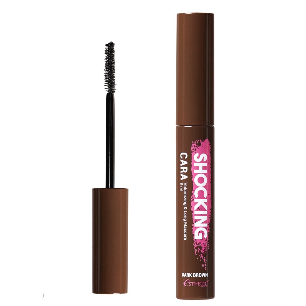 Esthetic House Тушь для ресниц КОРИЧНЕВАЯ Shocking Cara Volumizing&Long Mascara (Dark Brown), 8 мл