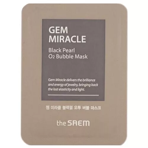 THE SAEM Маска кислородная с экстрактом жемчуга,3мл Gem Miracle Black Pearl O2 Bubble Mask пробник 3мл