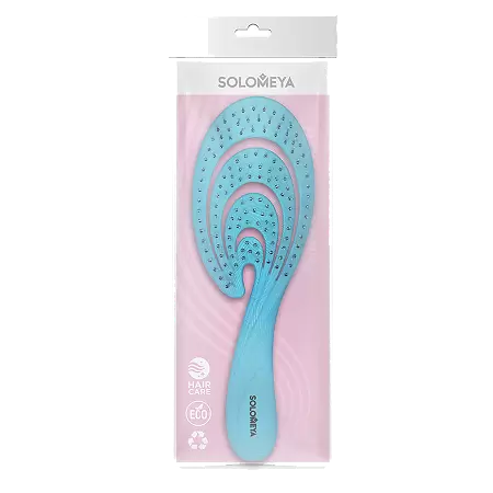 SOLOMEYA Гибкая био-расческа для волос ГОЛУБАЯ ВОЛНА Solomeya Flex bio hair brush Blue Wave, 1 шт.