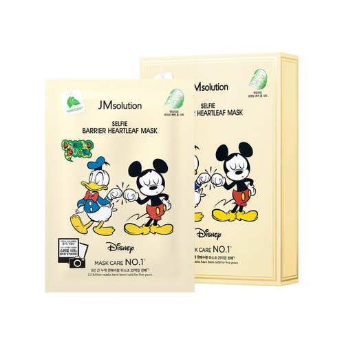 JMsolution Успокаивающая тканевая маска с хауттюйнией  Disney Collection Selfie Barrier Heartleaf Mask 30 мл