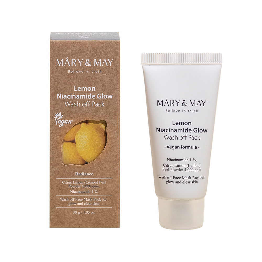 Mary&May Маска глиняная для лица c лимоном и ниацинамидом Lemon Niacinamide Glow Wash Off Pack, 30 гр