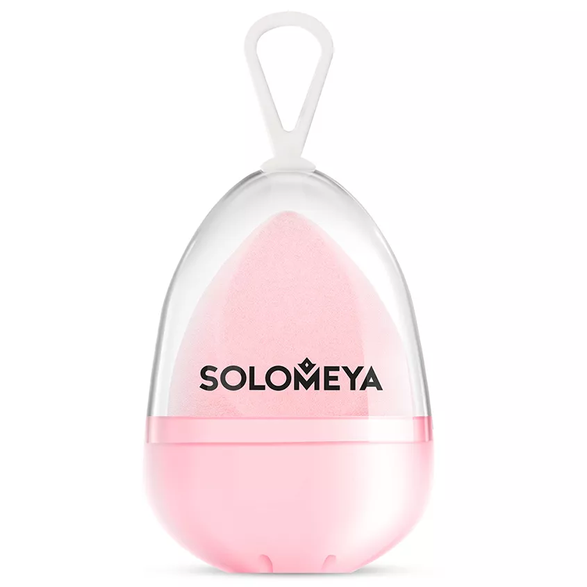 SOLOMEYA Вельветовый косметический спонж для макияжа ПЕРСИК Solomeya Microfiber Velvet Sponge Peach, 1 шт