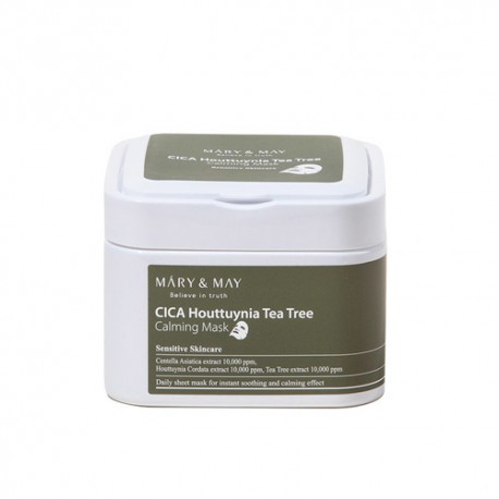 Mary&May Набор масок с центеллой для чувствительной кожи Cica Houttuynia Tea Tree Calming Mask,30 шт