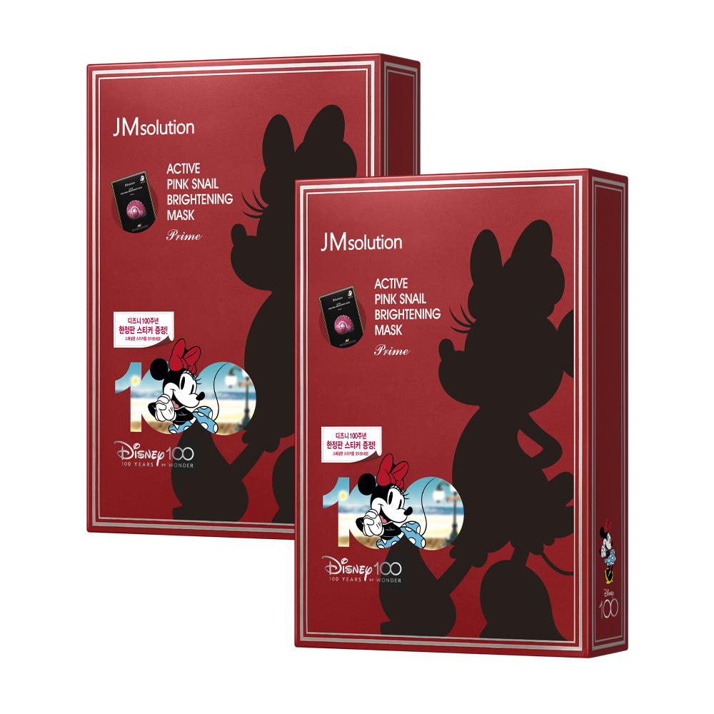 JM Solution Ультратонкая маска с муцином улитки Active Pink Snail Brightening Mask Prime  Disney 100