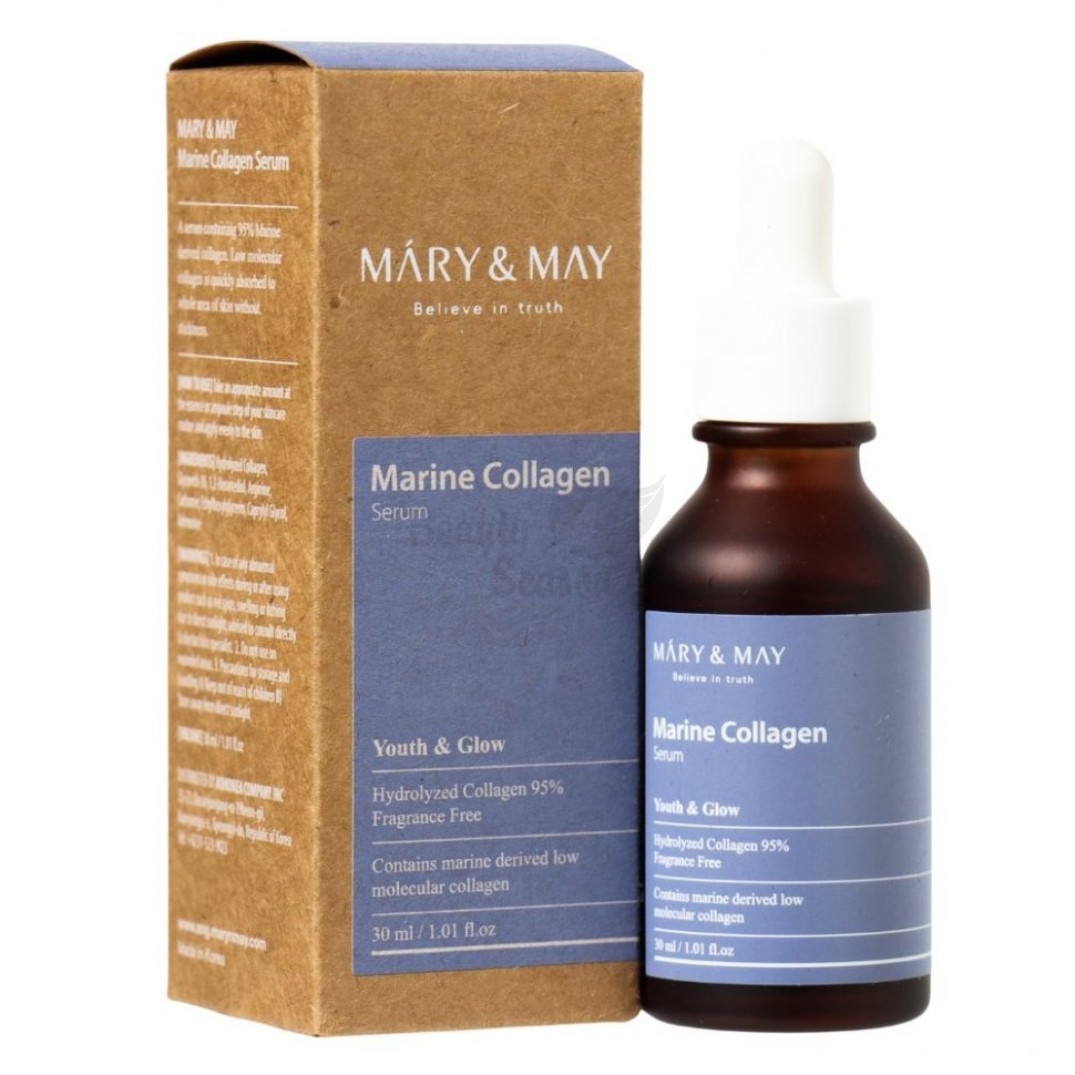 Mary&May Антивозрастная сыворотка для лица с морским коллагеном  Marine Collagen Serum, 30 мл