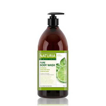 Naturia Гель для душа с мятой и лаймом Naturia Pure Body Wash Wild Mint & Lime, 750 мл