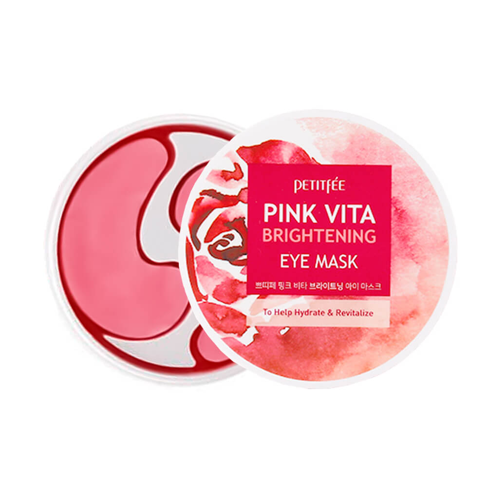 Petitfee Осветляющие тканевые патчи для глаз с витаминным комплексом Pink Vita Brightening Eye Mask