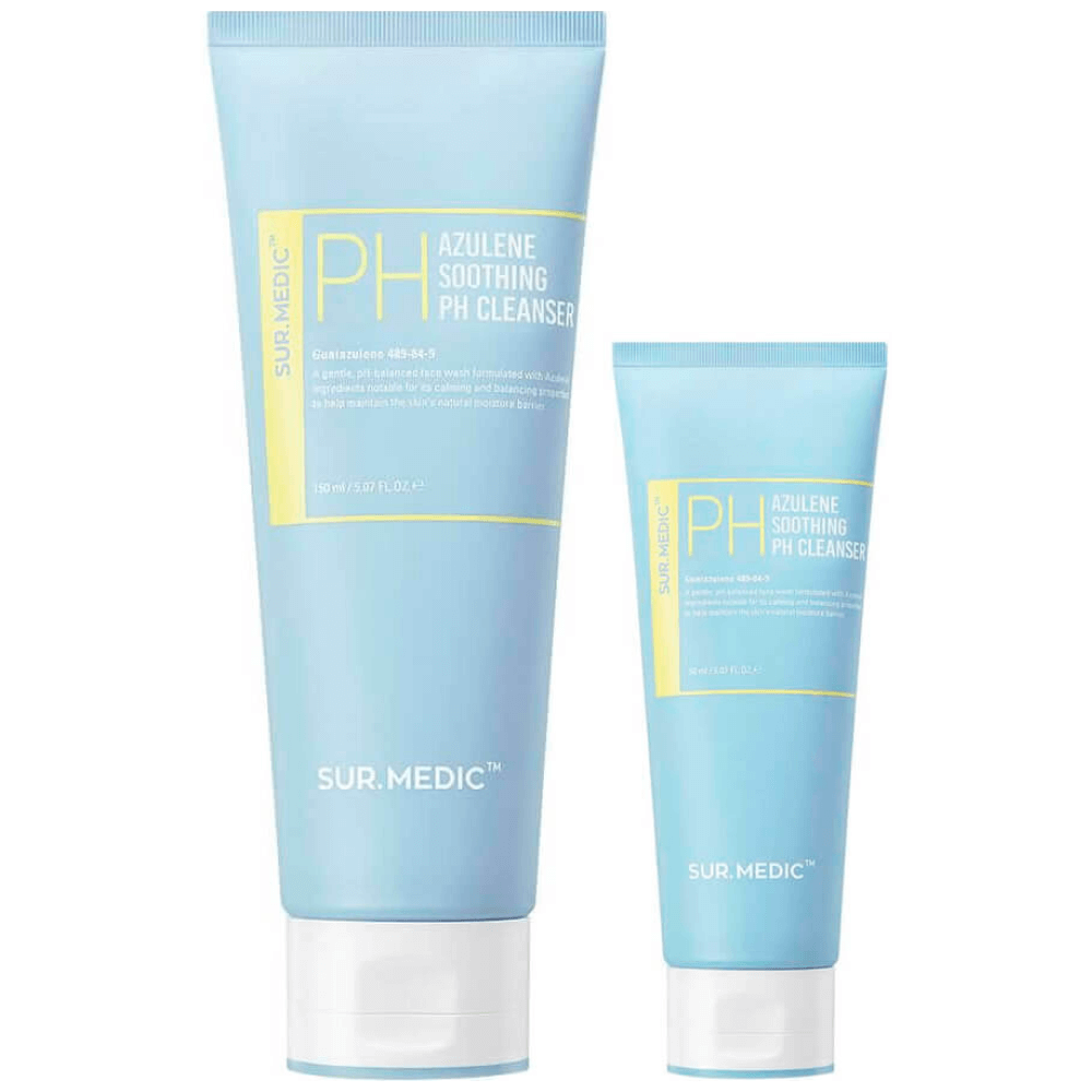 Sur.Medic+ azulene soothing Ph cleanser, Пенка для чувствительной кожи с азуленом, 50 мл