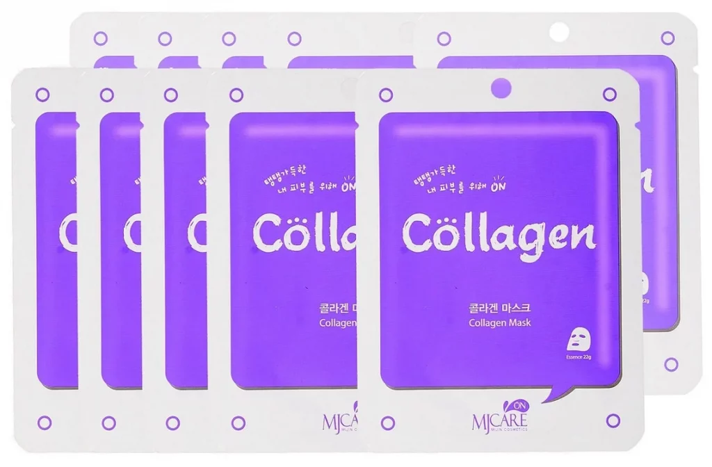 Mijin Маска тканевая для лица с коллагеном Collagen mask pack,22гр