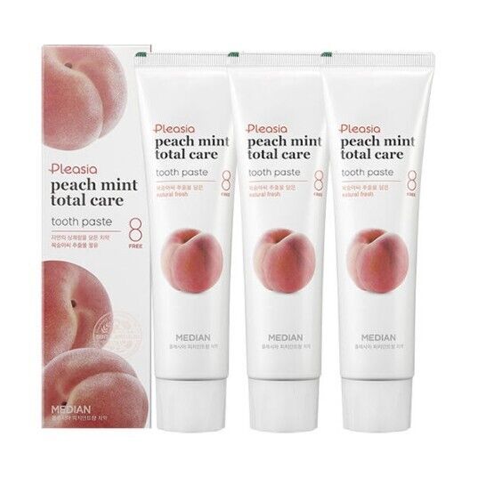 Median Pleasia Peach Mint Total Care Tooth Paste Зубная паста с экстрактом персика