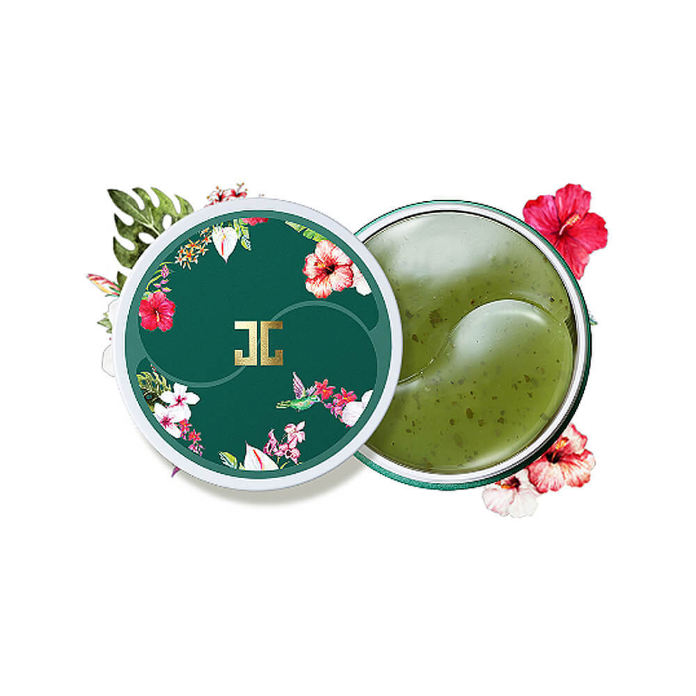 JayJun Гидрогелевые патчи с экстрактом пудры листьев зеленого чая Green Tea Eye Gel Patch 60 шт