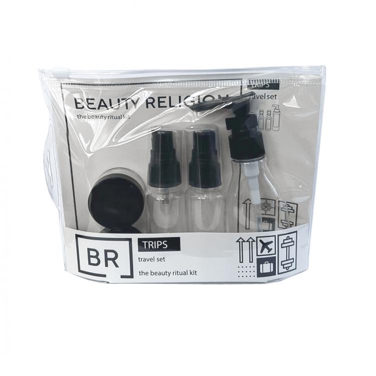 BEAUTY RELIGION Набор флаконов для косметических средств черный Travel kit (black), 5 шт*1 уп