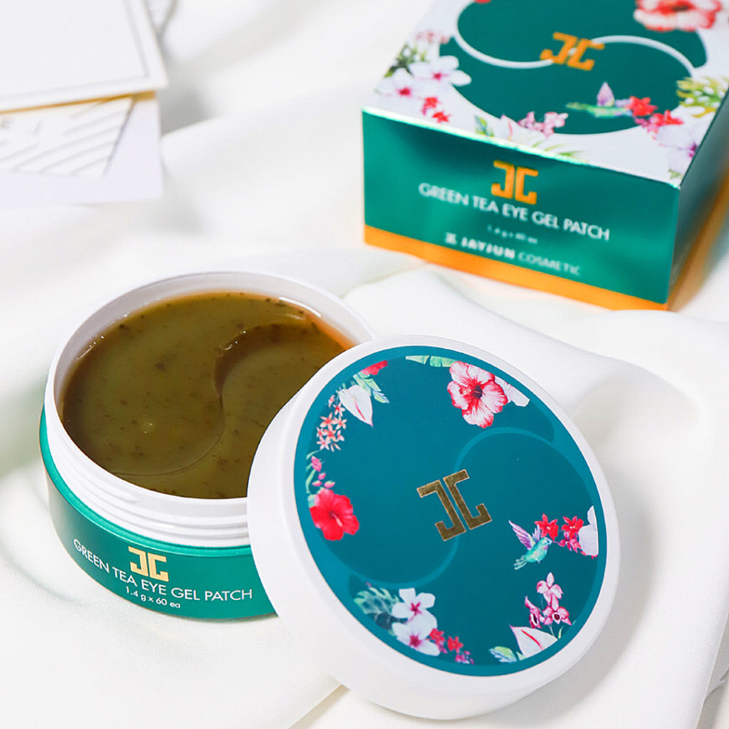 JayJun Гидрогелевые патчи с экстрактом пудры листьев зеленого чая Green Tea Eye Gel Patch 60 шт