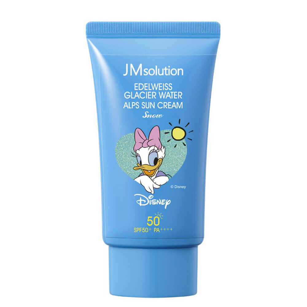 JMsolution Охлаждающий солнцезащитный крем Edelweiss Glacier Water Alps Moist Suncream Snow x Disney Donald Duck SPF 50+ PA++++ (серия Дисней, Дональд Дак)