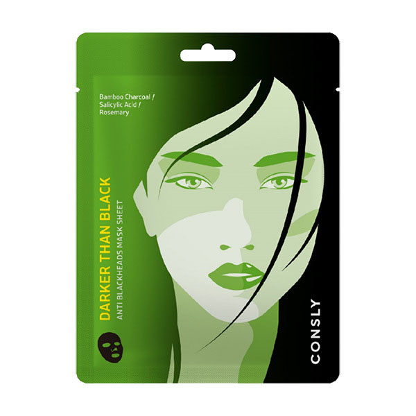 Consly Маска тканевая против черных точек - Darker than black anti blackheads mask sheet, 25мл