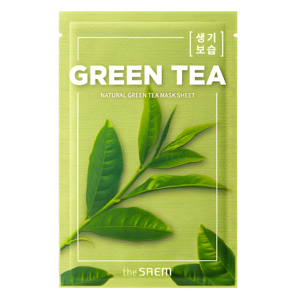 The Saem Маска для лица тканевая с экстрактом зеленого чая Natural Green Tea Mask Sheet 21мл