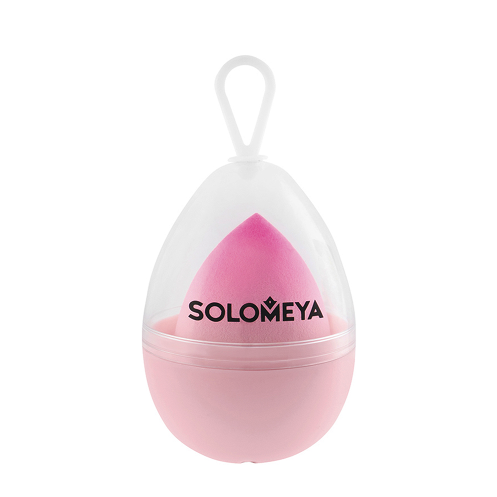 Solomeya  Большой косметический спонж для макияжа Розовый Градиент / Large Flat End blending sponge Pink Gradient, 1 шт