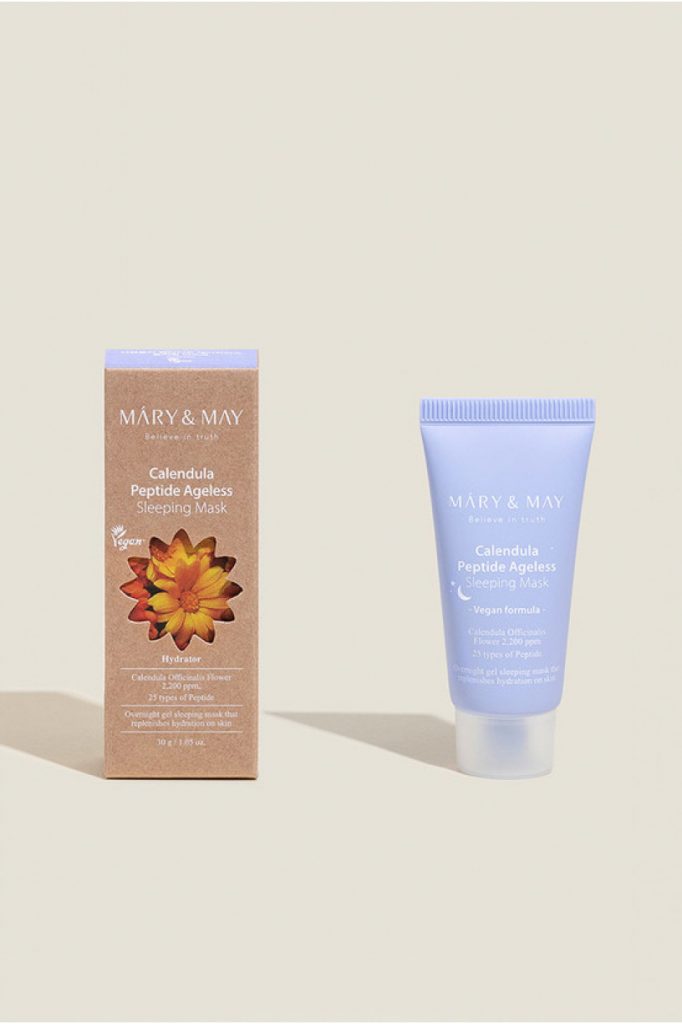 Mary&May Ночная гелевая маска с календулой и пептидами, 30 г Calendula Peptide Ageless Sleeping Mask