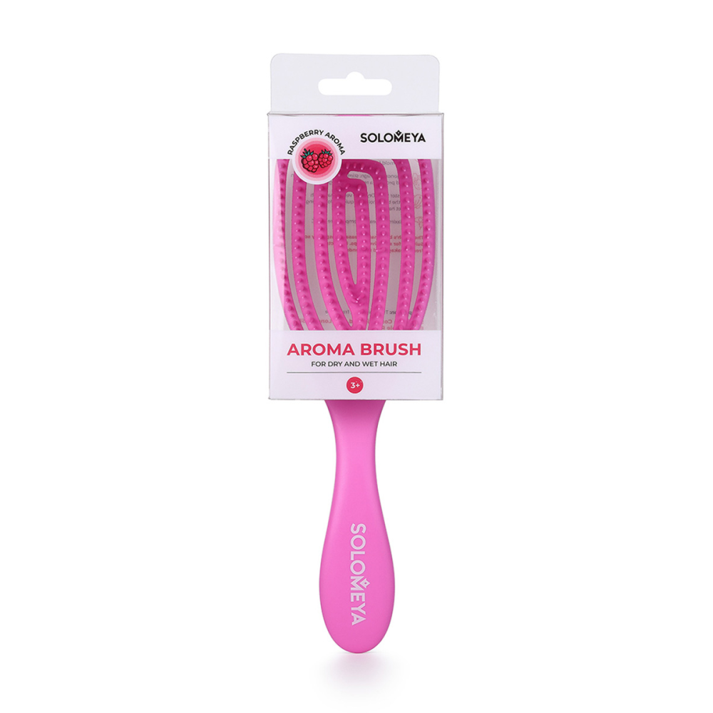 Solomeya Расческа для сухих и влажных волос с ароматом малины Wet Detangler Brush OVAL Raspberry