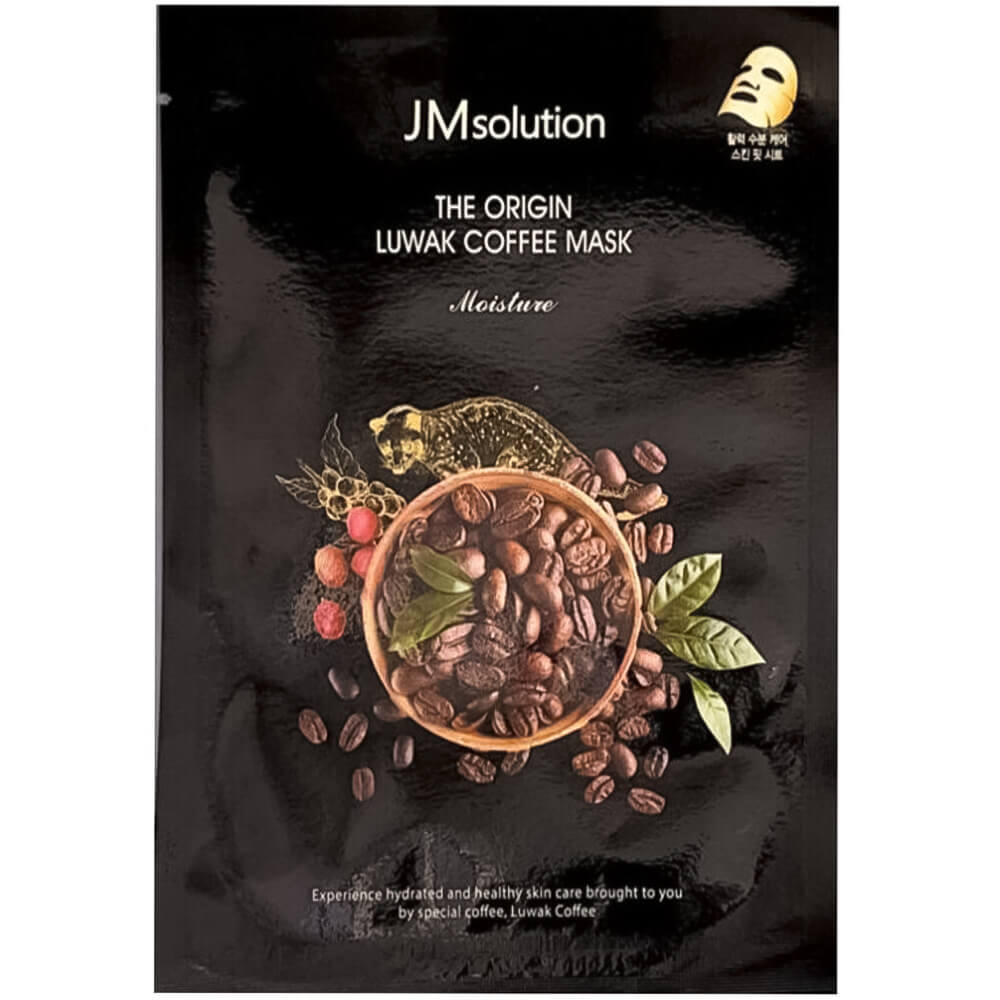 JMsolution Тонизирующая тканевая маска с кофеином и копи-лувак The Origin Luwak Coffee Mask,30 мл