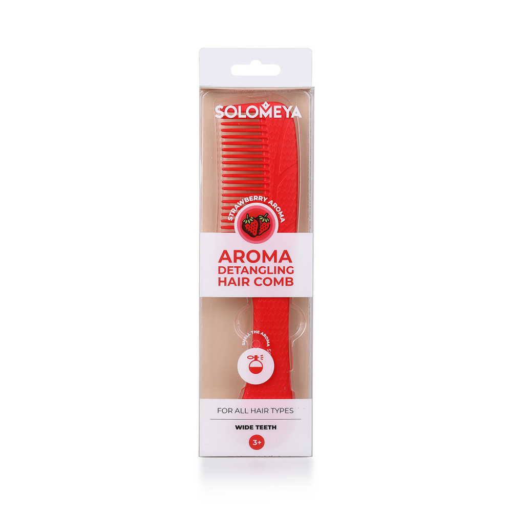 Solomeya Арома-расческа гребень для волос с ароматом Клубники / Aroma Detangling Hair Comb Strawberry, 1 шт