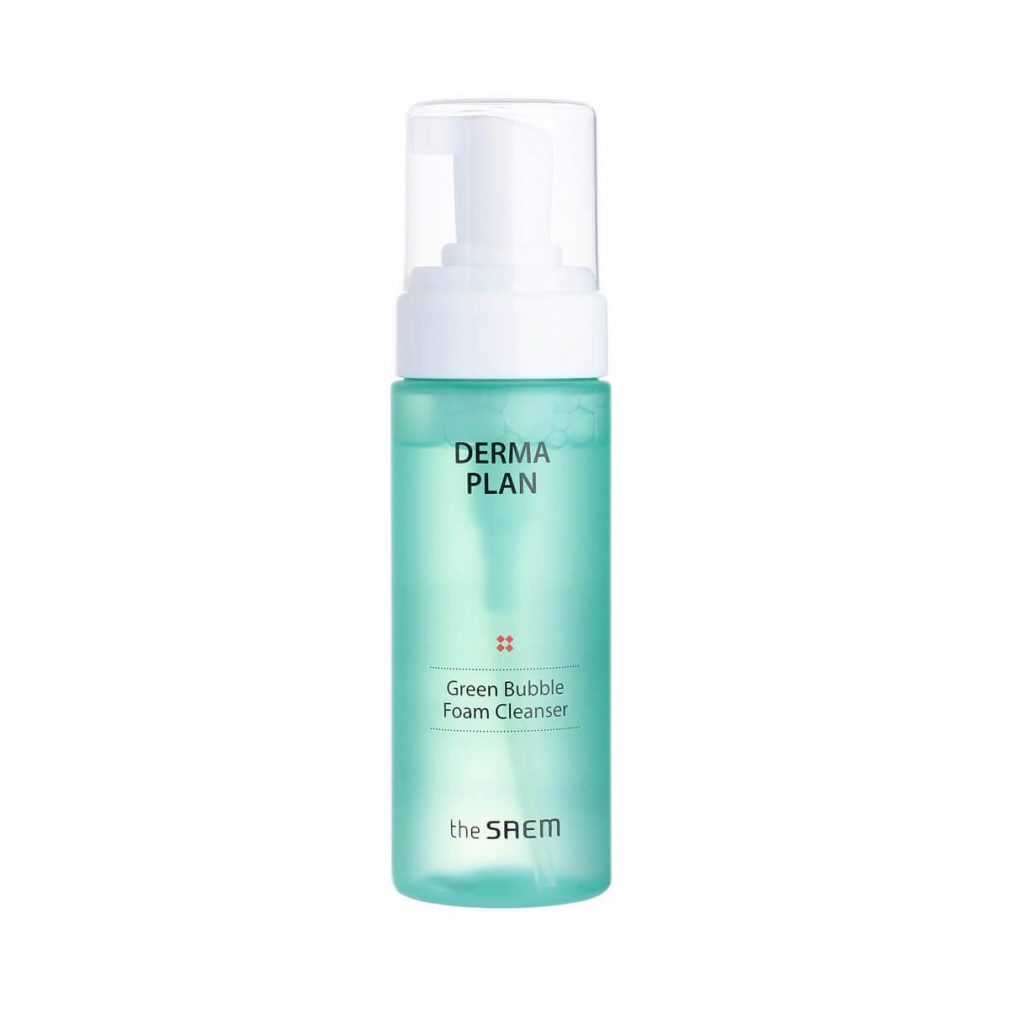 The Saem Успокаивающая пенка для проблемной кожи Derma Plan Green Bubble Foam Cleanser,150 мл