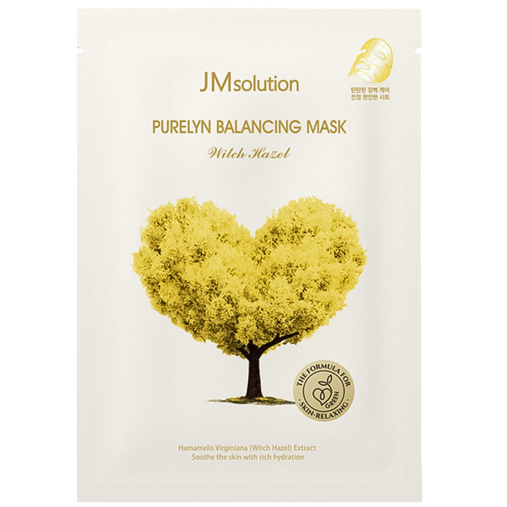 JMsolution Успокаивающая тканевая маска с гамамелисом Purelyn Balancing Mask Witch Hazel,30 мл