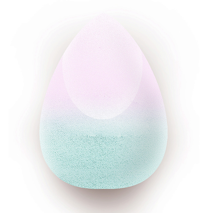 Solomeya Большой косметический спонж для макияжа, меняющий цвет “Blue-pink”/  Color Changing blending sponge Blue-pink 1шт