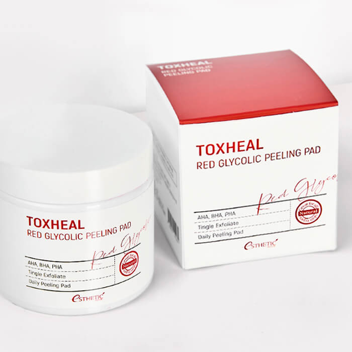 Esthetic House Очищающие пилинг-пэды с миндальной кислотой Toxheal Red Glycolic Peeling Pad,100 шт