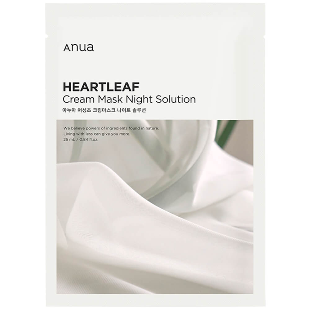 Anua Heartleaf Cream Mask Night Solution, Ночная успокаивающая тканевая маска на кремовой основе,1шт