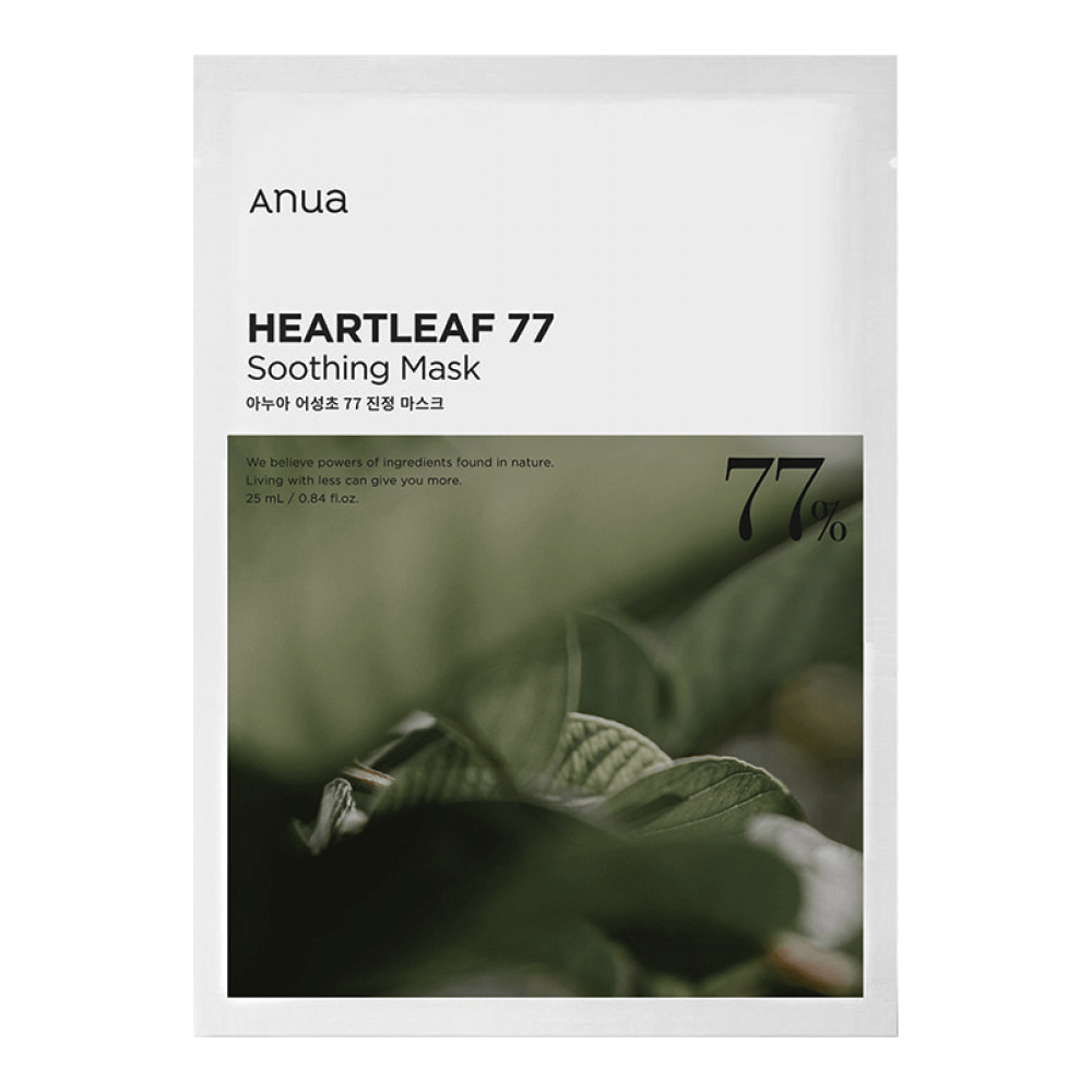 Anua Heartleaf 77% Soothing Sheet Mask, Успокаивающая маска с хауттюнией, 1 шт