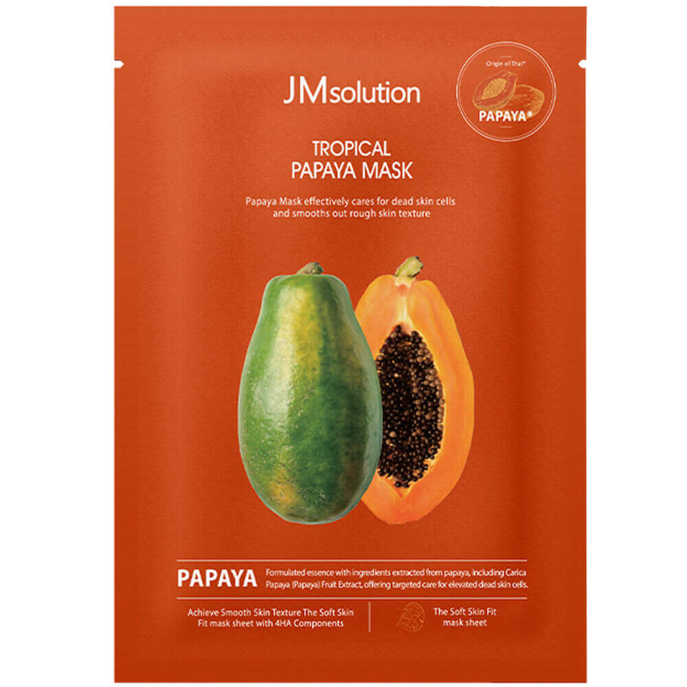 JM Solution Выравнивающая тканевая маска с папайей Tropical Papaya Mask,28 мл