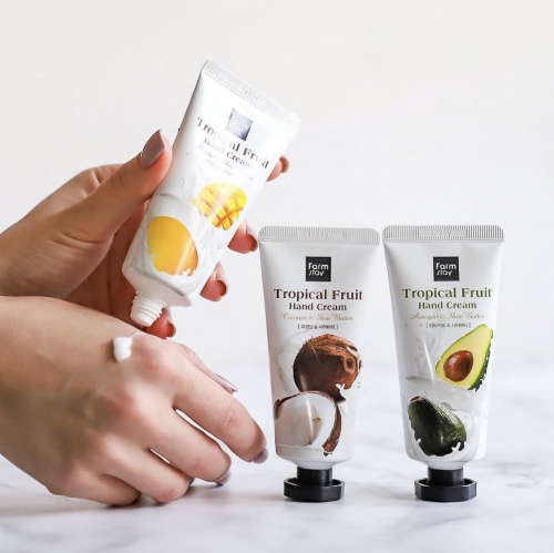 Farmstay Антивозрастной крем для рук с манго Tropical Fruit Hand Cream Shea Butter and Mango