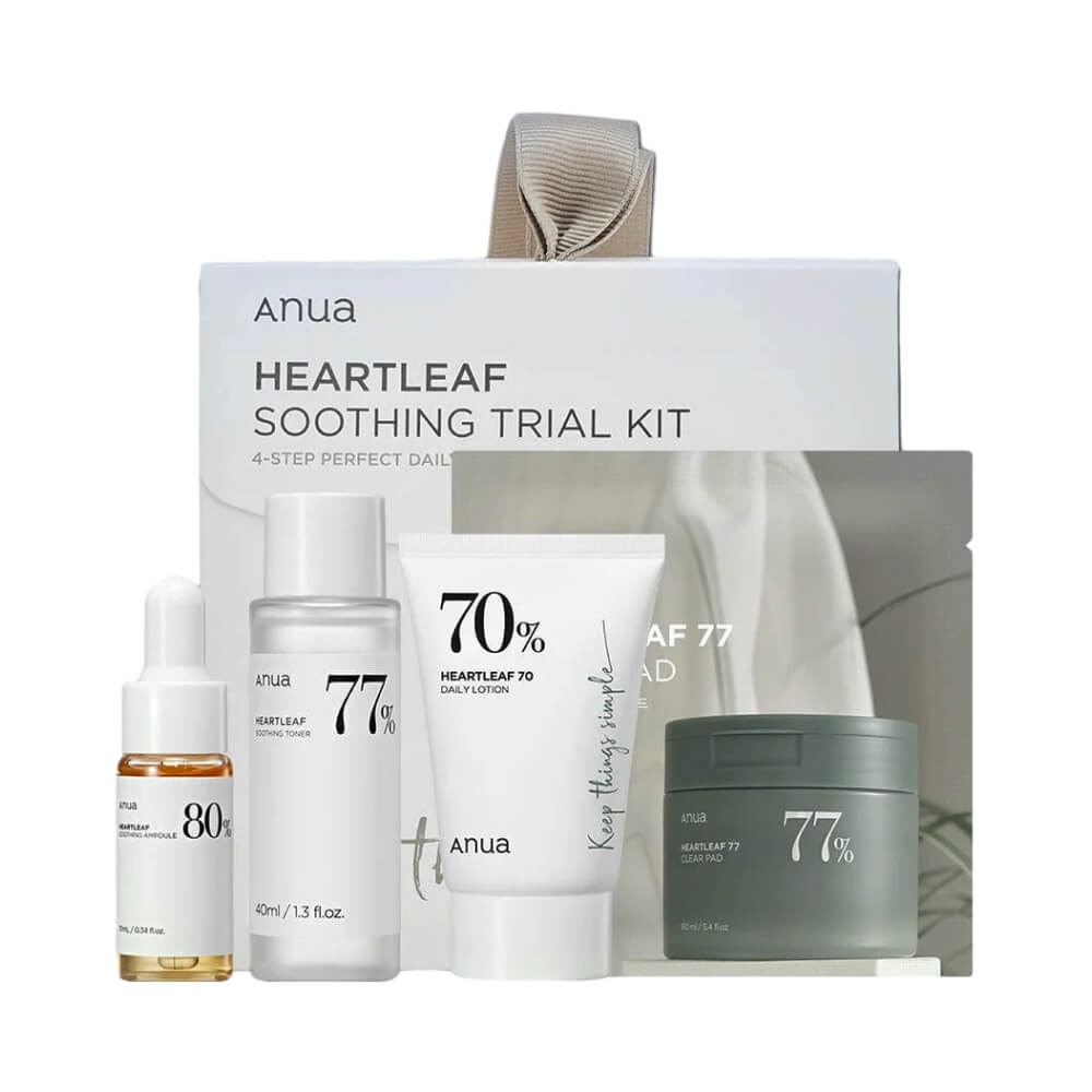 Anua Soothing Trial Kit, набор мини-форматов для базового ухода за кожей